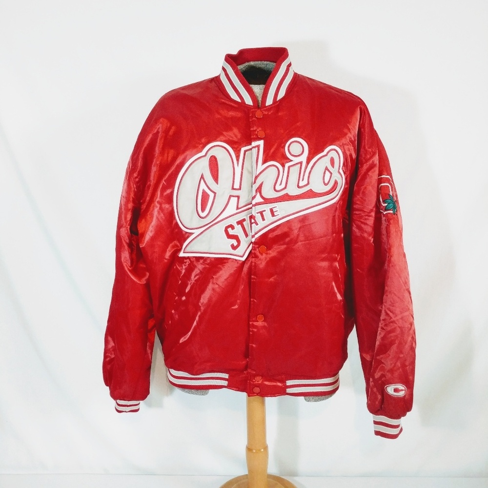 Ohio State Buckeyes OSU Snap Varsity Jacket EUC